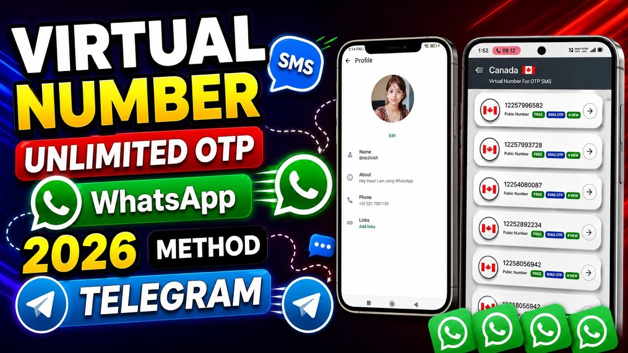 Free Virtual WhatsApp Number | How to create a fake WhatsApp 2026 | How to create a USA virtual W...