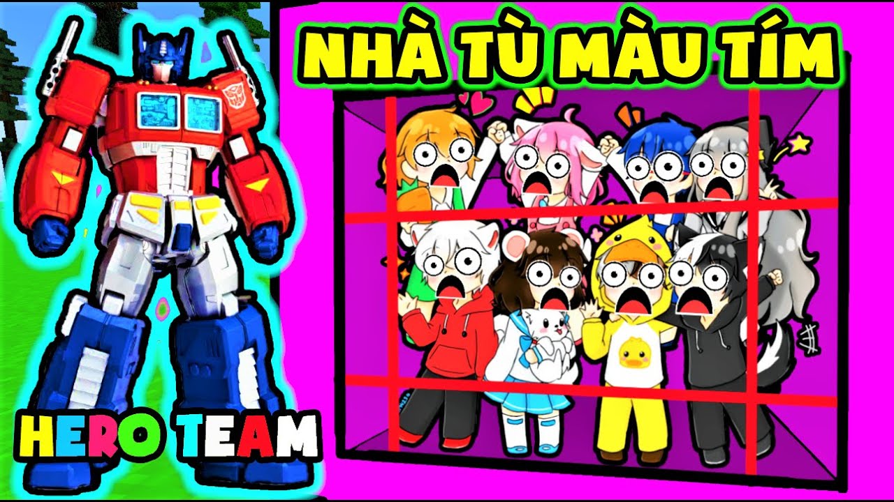 PHONG CẬN VÀ HERO TEAM VƯỢT NGỤC NHÀ TÙ MÀU TÍM KINH DỊ TRONG MINI WORLD 😂 TRỐN THOÁT KHỎI QUÁI VẬT
