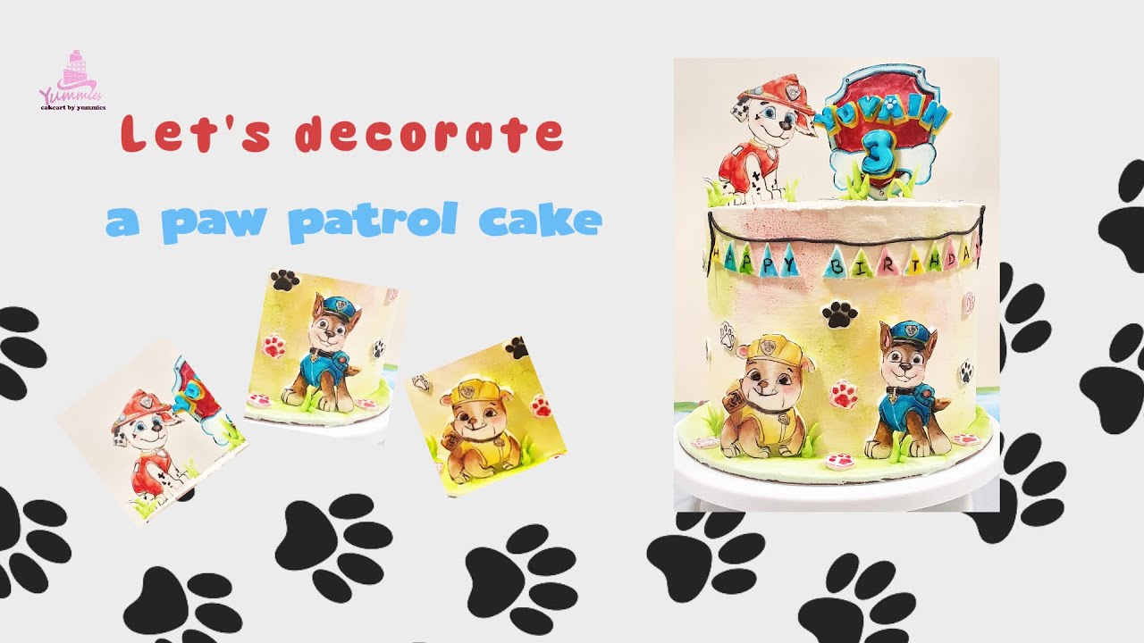Decorate a paw patrol cake with 2D figures