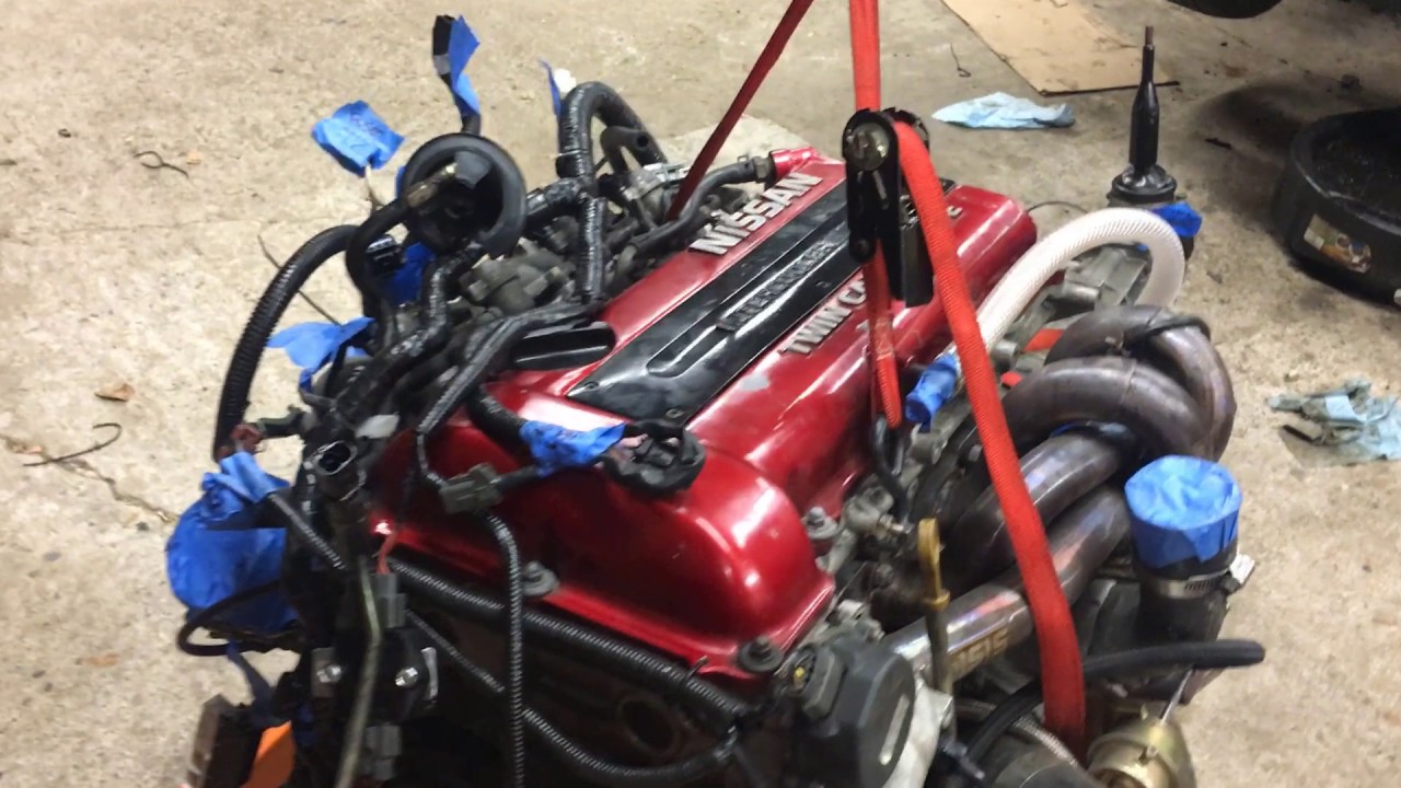BEST!! Detailed sr20 removal or installation on 240sx (2of2)