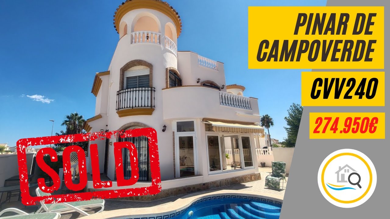 CVV240 Detached Villa 3 beds 2 baths pool for sale Pinar de Campoverde, Costa Blanca, Alicante Spain
