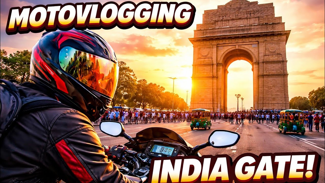Riding Through the Heart of India: Delhi 🇮🇳 The India Gate Motovloging