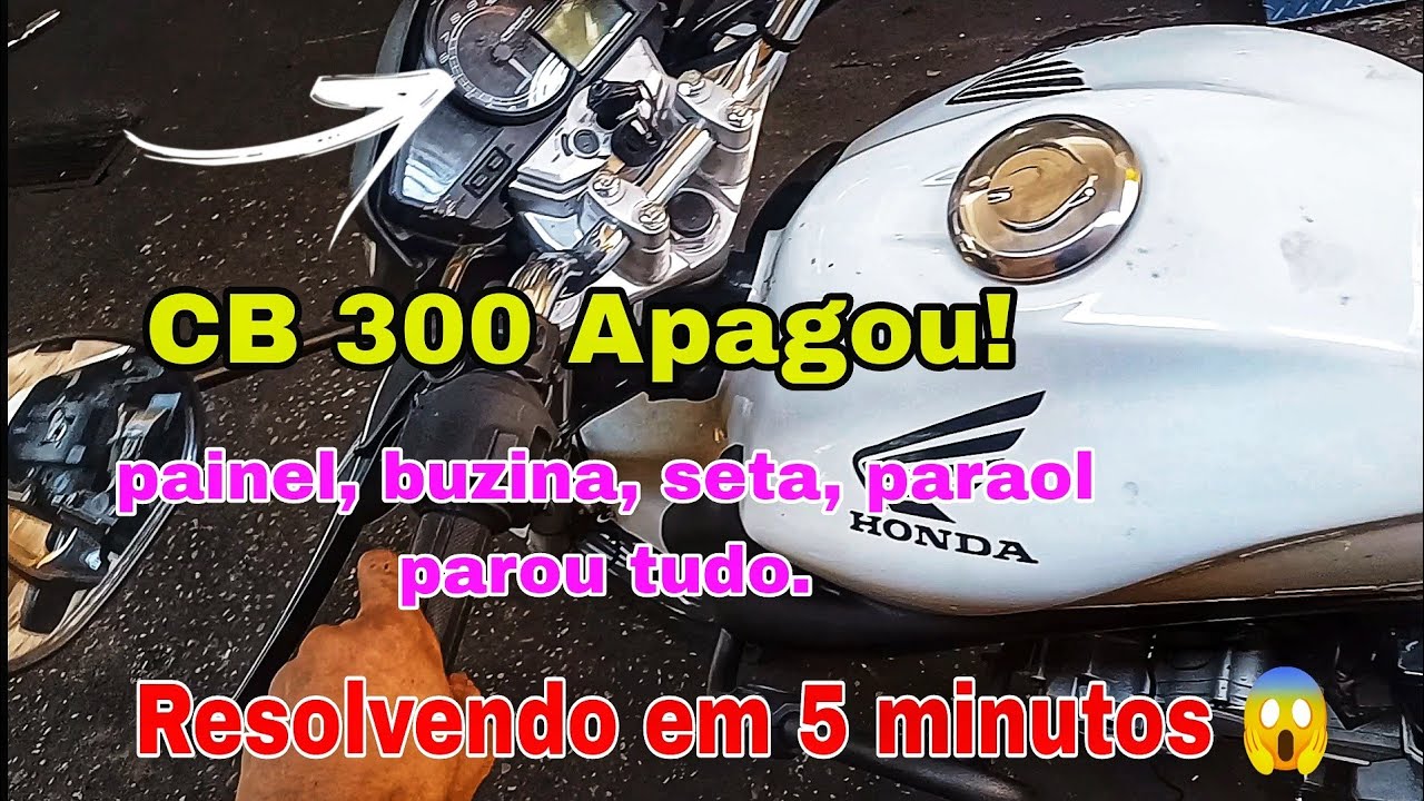 CB 300 BATERIA NOVA / NÃO LIGA / NÃO FUNCIONA PAINEL, PISCA, BUZINA - APAGOU GERAL / INCRÍVEL!😱