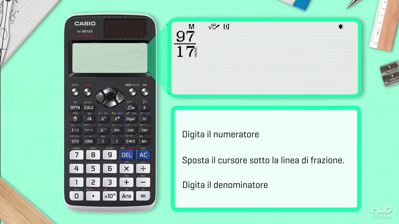 Con la calcolatrice Casio - Frazioni e rappresentazioni decimali