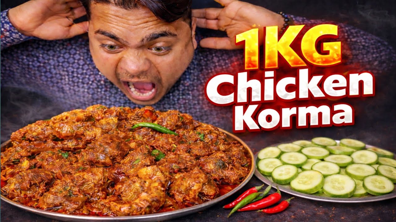 Eating Spicy🥵 Dhaba Styles Chicken Korma,Rice And Chilli 