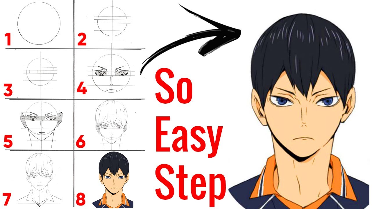 How to Draw Kageyama Tobio - Haikyuu