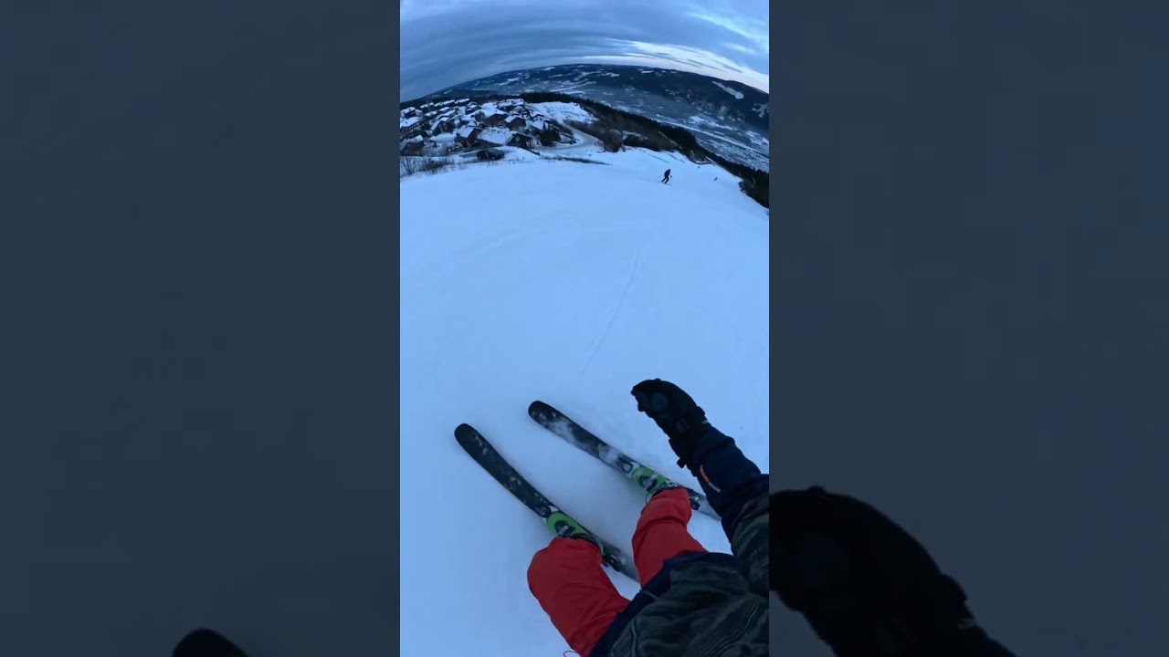 Top to bottom run in hafjell❤️#ski #skiing #snow #fast