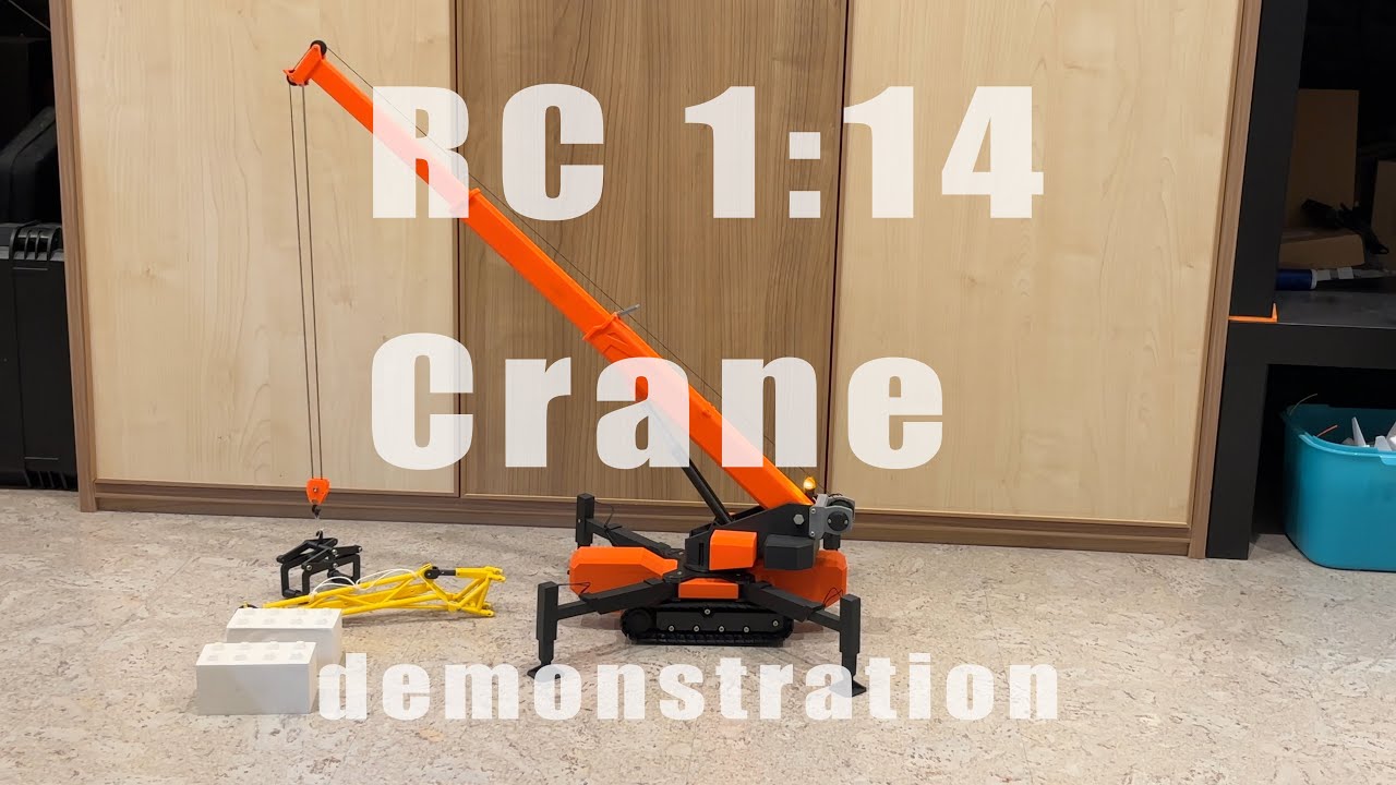 RC Crane 1/14 DEMO VIDEO! 3D printed rc mobile crane