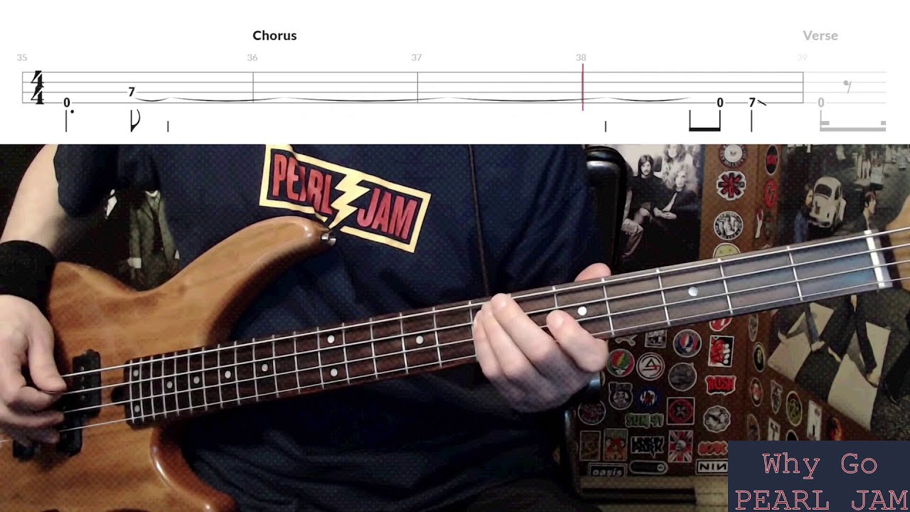 Why Go by Pearl Jam - Bass Cover with Tabs Play-Along