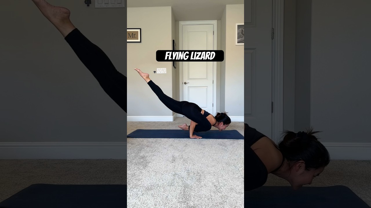 Flying lizard yoga pose arm balance challenge 