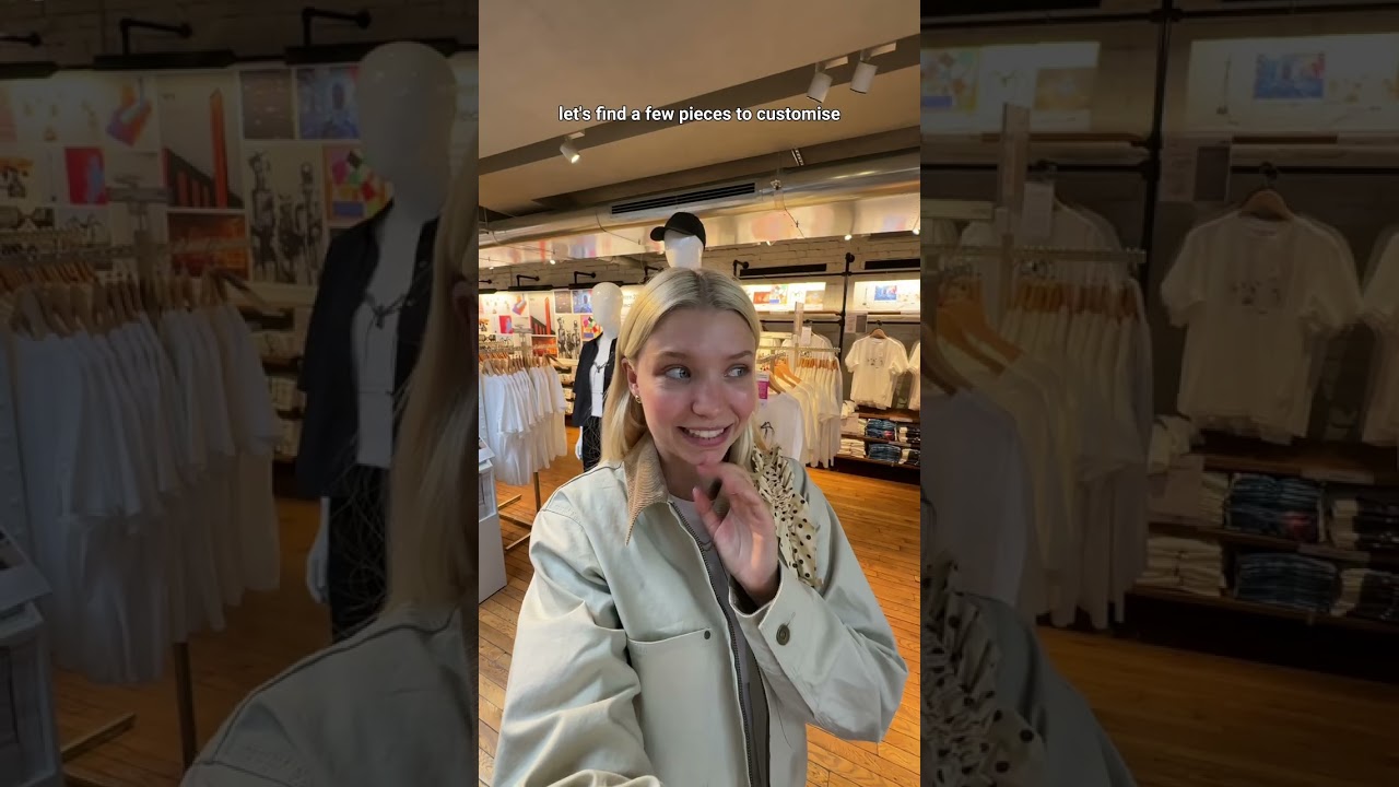Making custom clothes at Uniqlo in London #shorts #ad