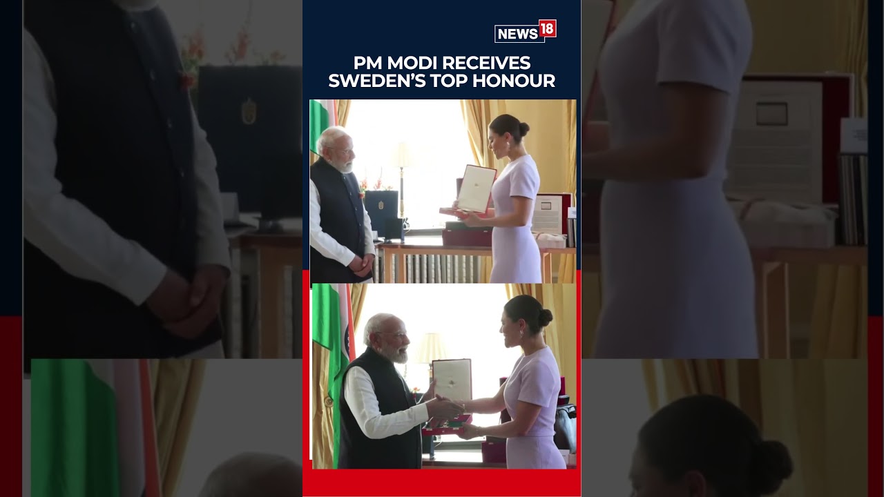 PM Narendra Modi Awarded Sweden&rsquo;s Royal Order Of Polar Star Commander Grand Cross In Gothenburg