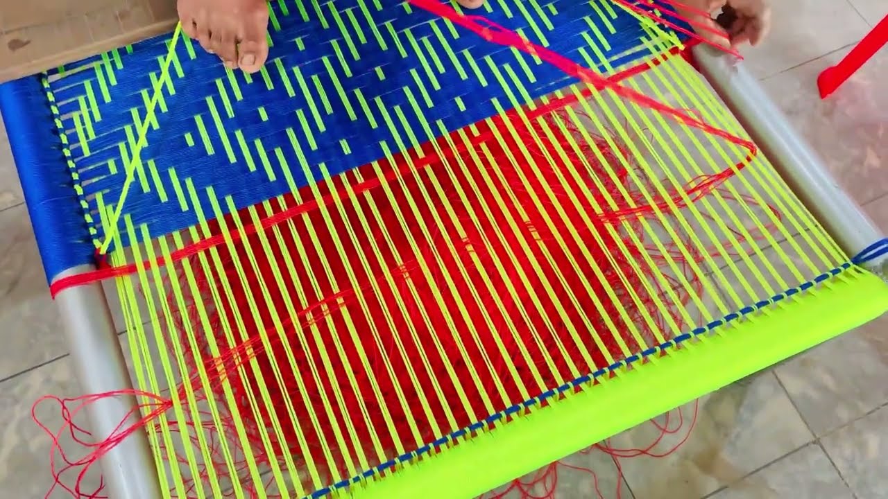 Artistic Technique of Weaving a Cot | Beautifully Designed Nylon Rope Cot Weaving