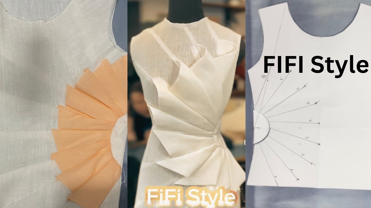 FIFI STYLE dress design and pattern making Tutourial for beginner #tusni