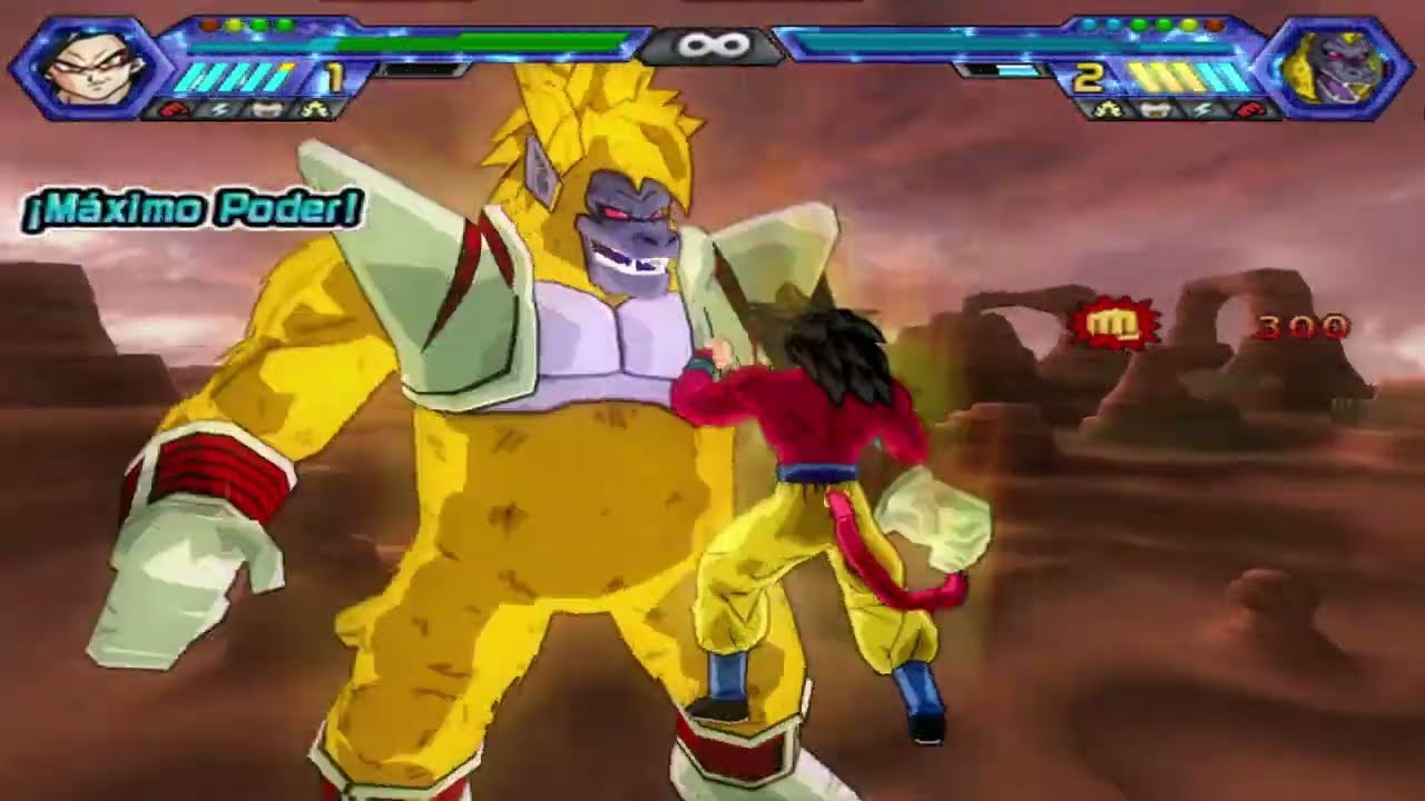 Goku SSJ4 vs Super Baby Vegeta - Dragon Ball Budokai Tenkaichi 4