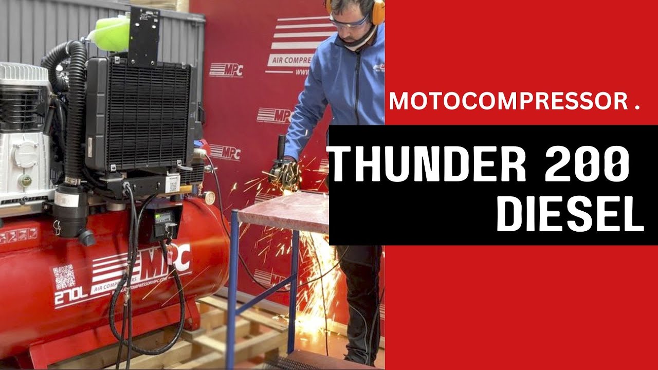 MOTOR COMPRESSOR THUNDER 200 THREE-PHASE (270 L) WITH KOHLER DIESEL ENGINE