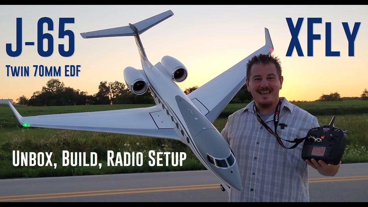 Xfly - J-65 - Twin 70mm Business Jet - Unbox, Build, & Radio Setup
