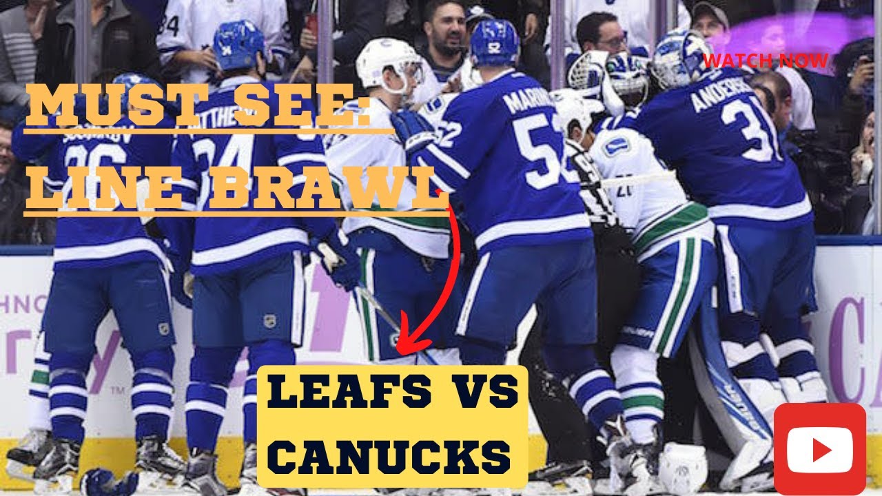 LINE BRAWL | Maple Leafs vs Canucks | Old Time Hockey