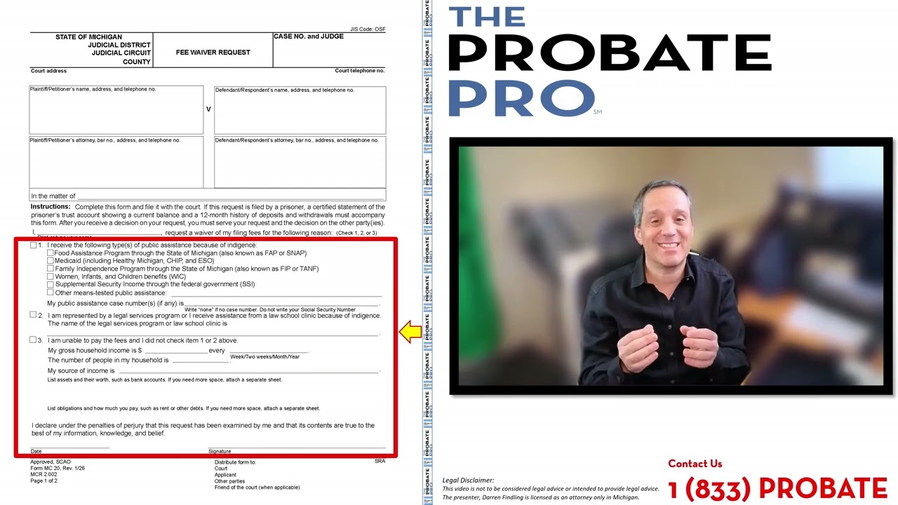 Michigan Fee Waiver Form MC 20 (2026 Guide) | How to Get Court Fees Waived & Avoid Rejection