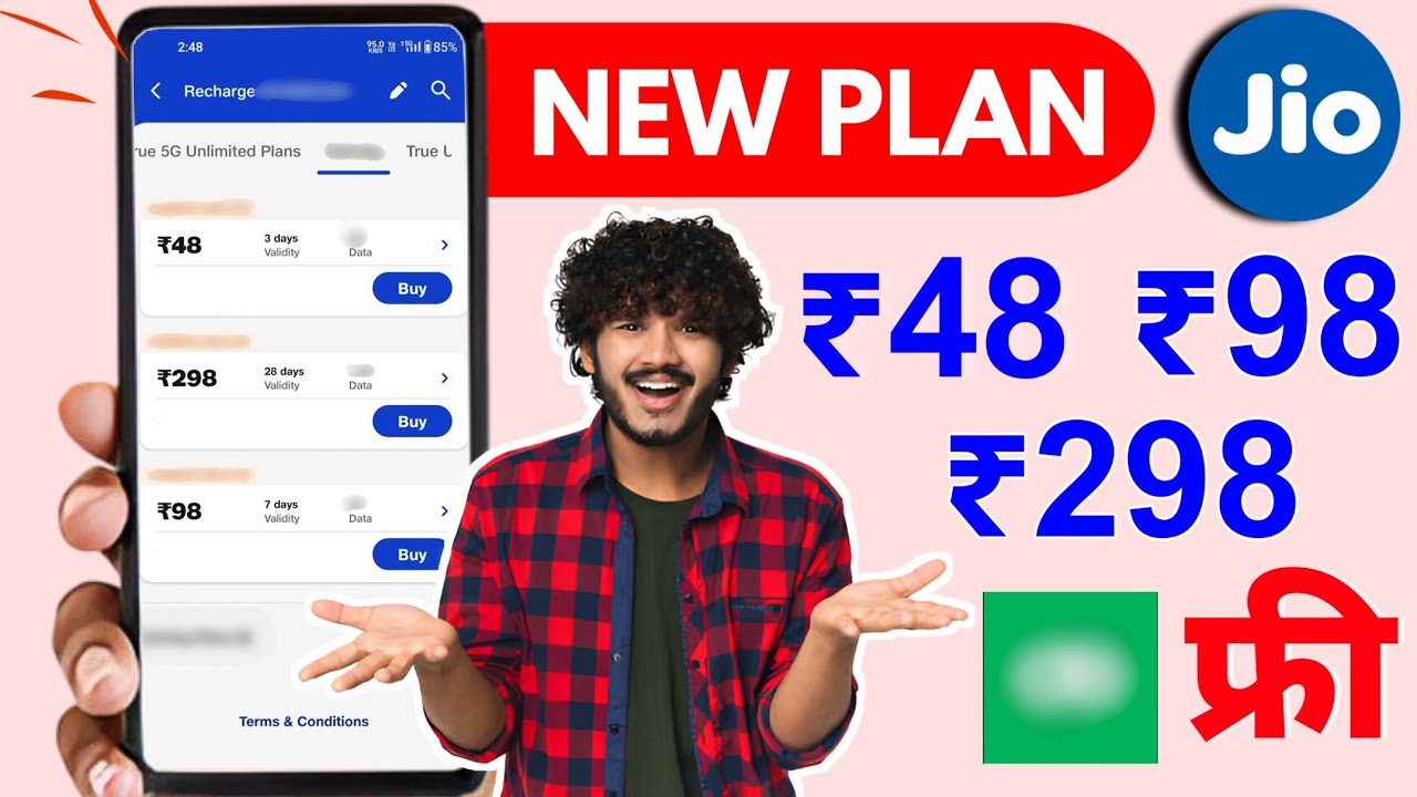Jio New Recharge Plan ₹48 ₹98 ₹298 Jio Free Benifit Jio New Offer 2025