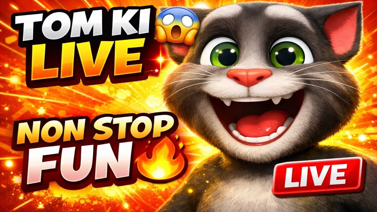 TOM KI LIVE 😱 Aaj Kuch CRAZY Hone Wala Hai 🔥 Don’t Miss #TalkingTom #TomLive #LiveStream #ViralLive