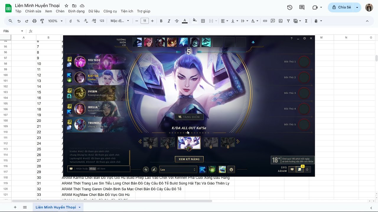 ARAM Thời Trang Kai'Sa KDA All Out Chơi Bản Đồ Vực Gió Hú Build Sniper