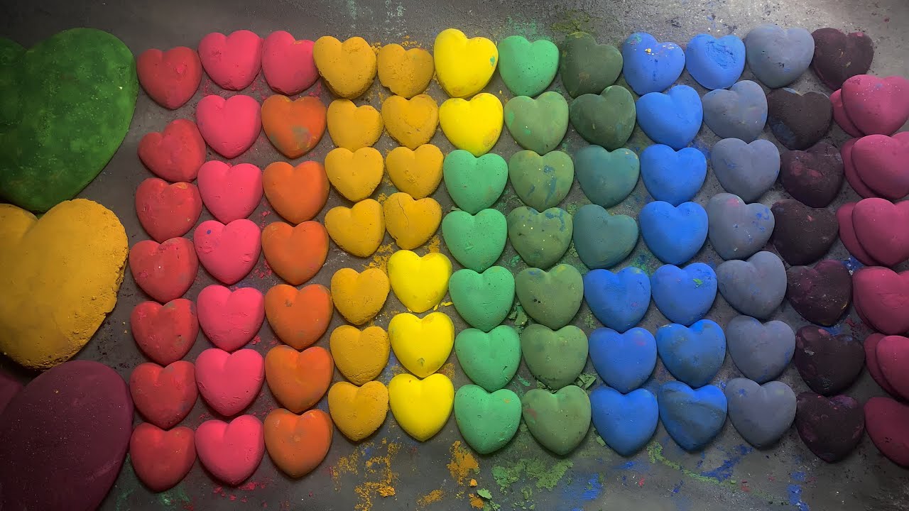 Powdery Dusty Crunchy Rainbow Iron Oxide Chalk Crush collab with @BornToCrushASMR