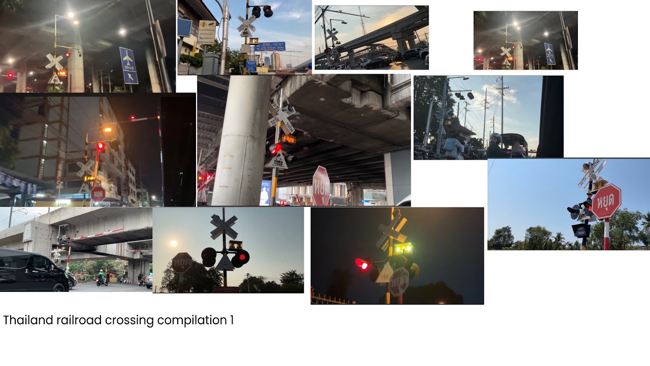 Thailand railroad crossing compilation 1