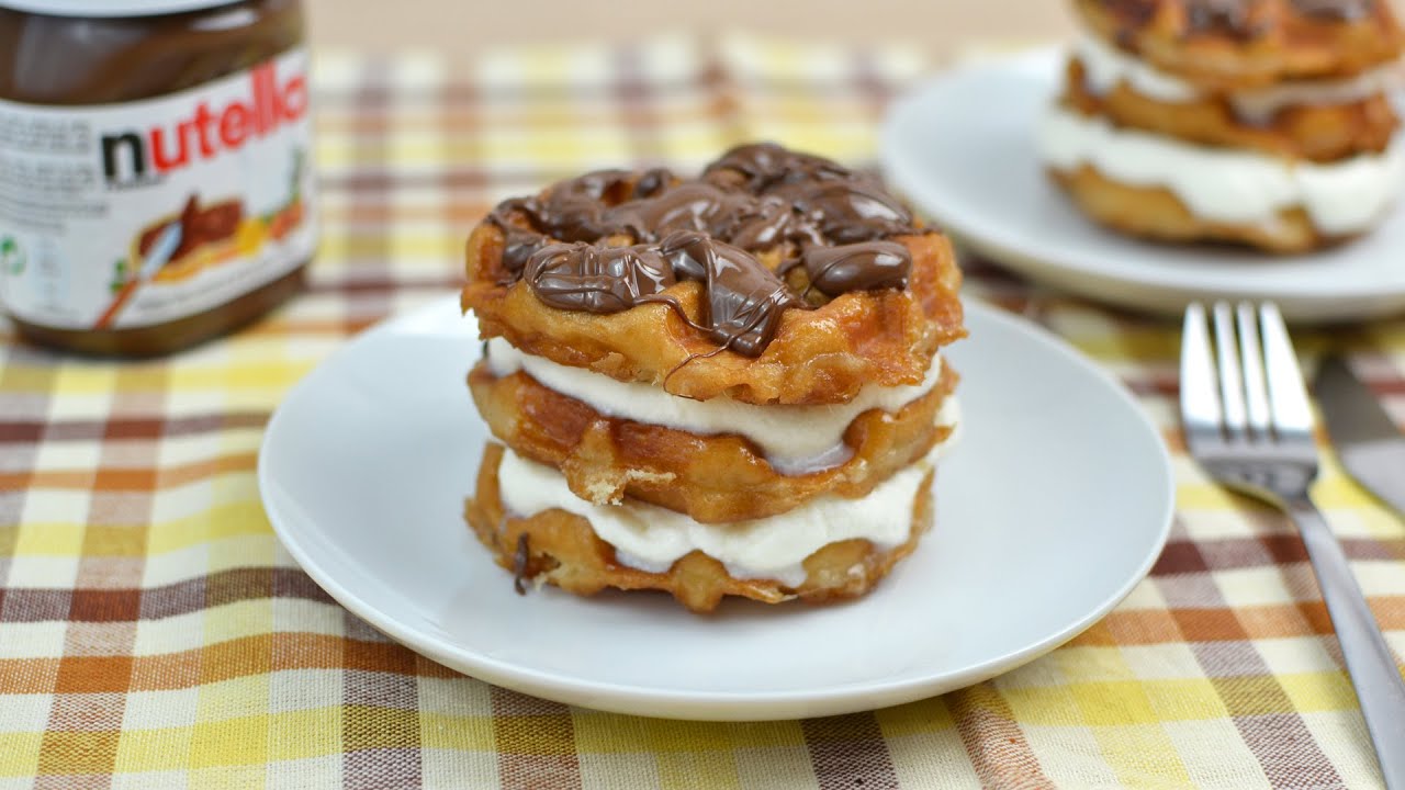 Gofres de Donut Con Nutella