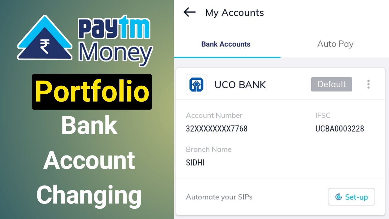 How to change bank account details in mutual fund portfolio | Paytm money bank account change