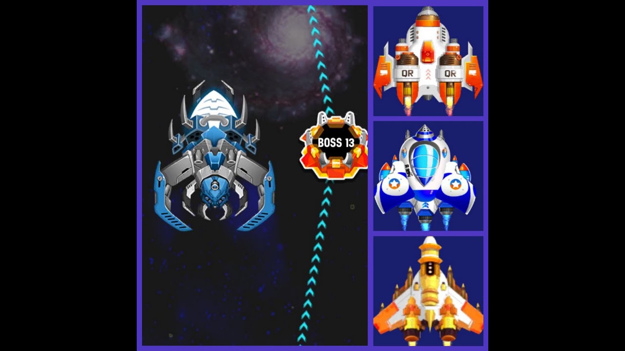 Space Shooter. Which ship will kill Boss 13 faster?