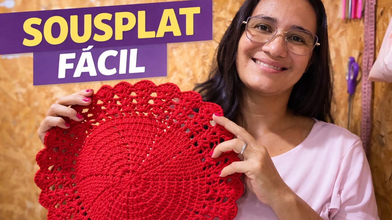 👉 Sousplat de Crochê Fácil – Passo a Passo para Iniciantes