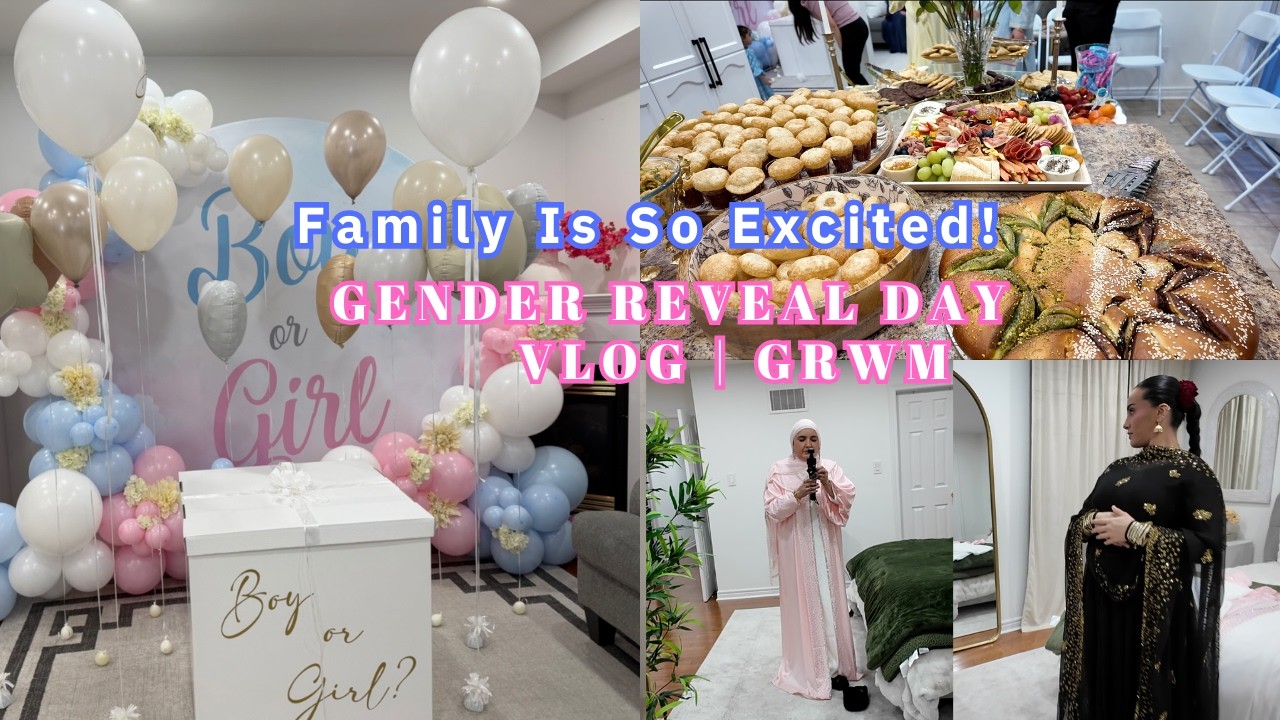 Family Is So Excited! Gender Reveal Day Vlog | GRWM 🩷🩵