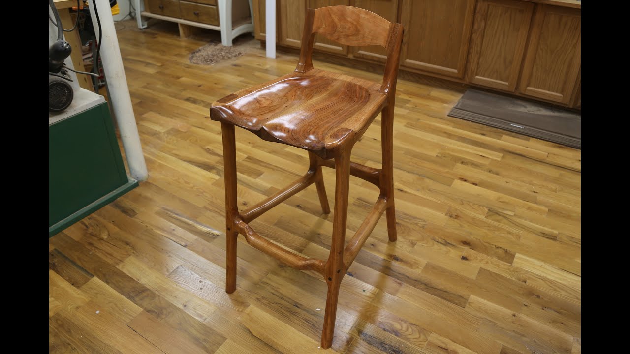 Sculpted armless bar stools pt 8/8: Powercarving, shaping, and finishing