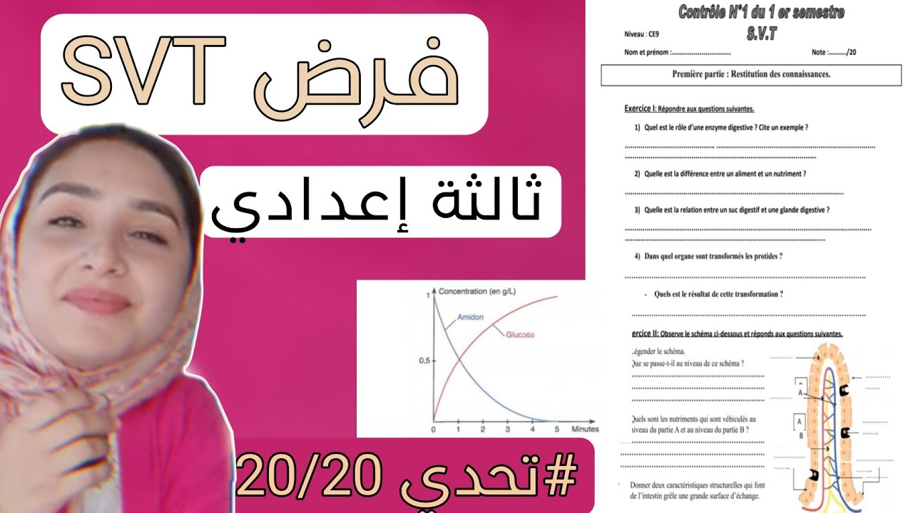 Contrôle N°1 S1 SVT تصحيح الفرض1 الدورة1 ثالثة إعدادي علوم الحياة والأرض