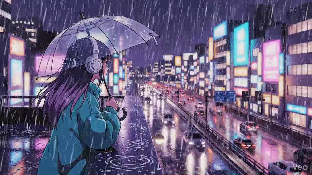 Rainy Night Lofi 🌧️ Japanese Neon City | Chillhop Study Beats