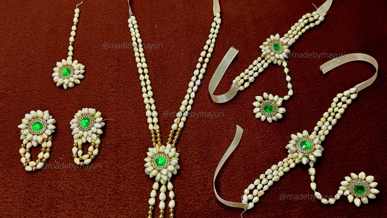 How to make Real Flower Jewellery for Baby Shower | Bridal floral Jewelry  for haldi - madebymayuri