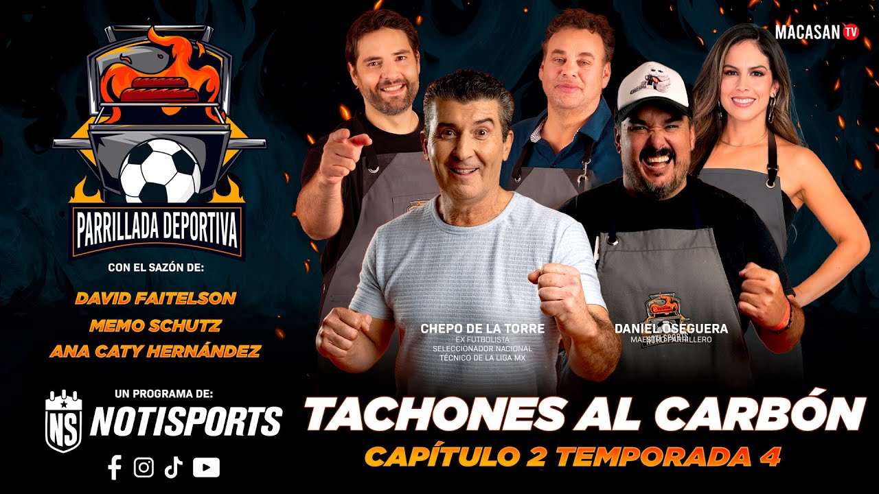 David Faitelson, Memo Schutz and Ana Caty Hern&aacute;ndez with Manuel de la Torre in 