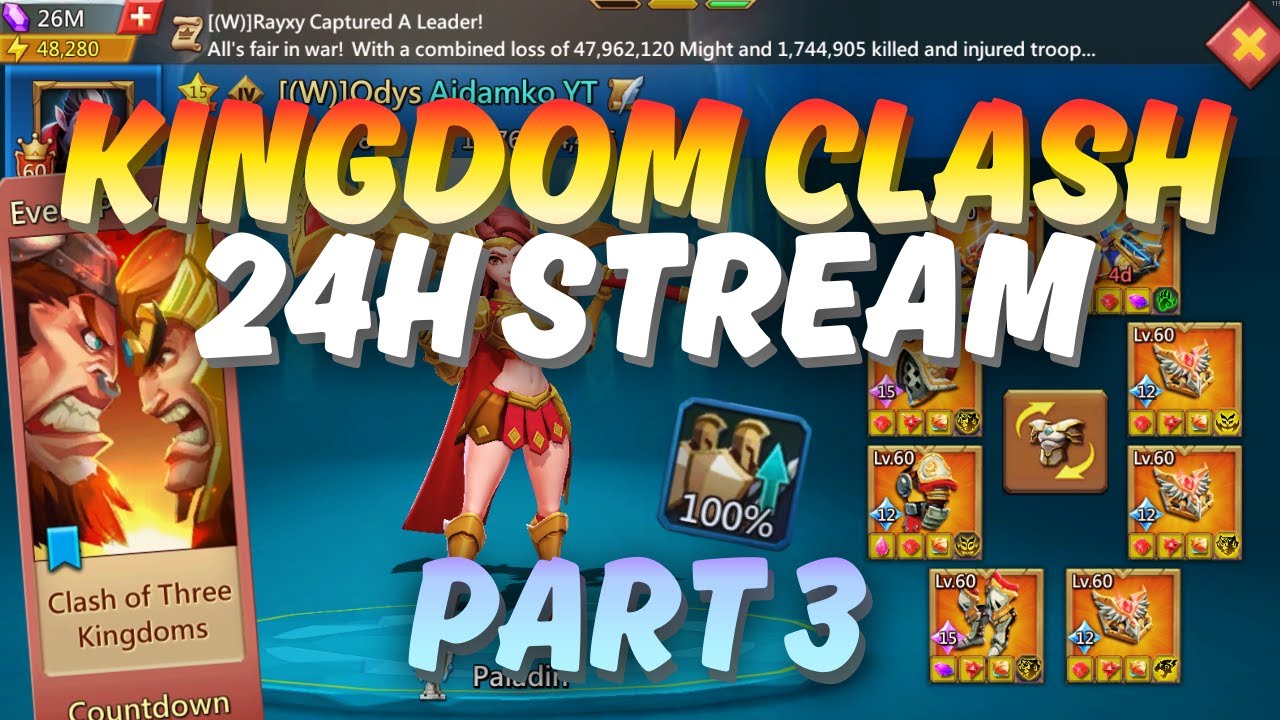 Lords Mobile -  The end of 3 Way KvK!!! 5K subs special 24h Stream + 4Mil gem giveaway!!! | Part 3