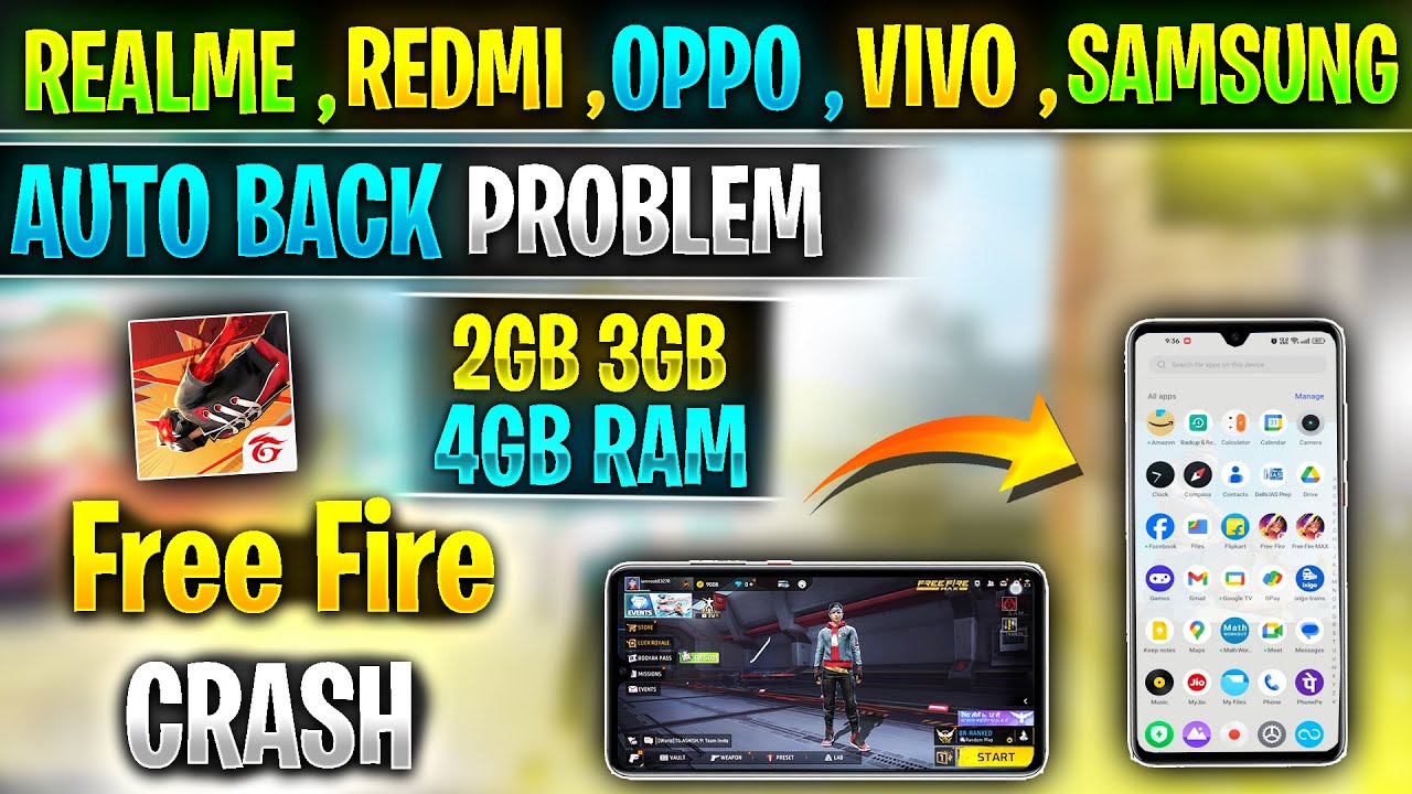 How to solve auto back or Crash problem in free fire | Free fire low end device auto close issue fix