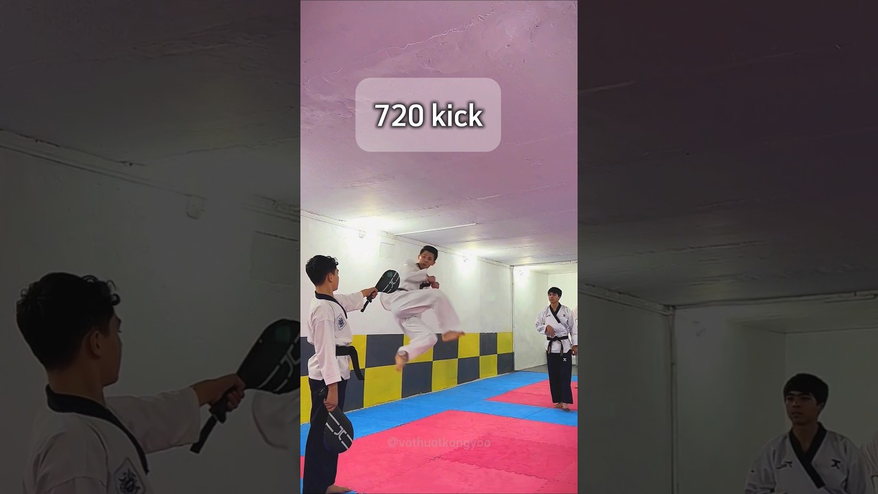 🥶 Amazing Kick!!! 360 540 720 kick PERFECT #taekwondo #karate #martialarts #kick #tricking