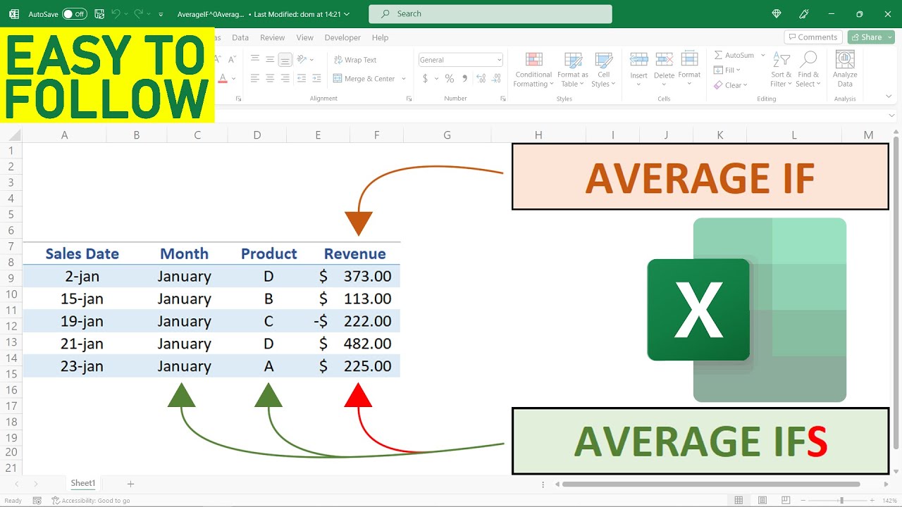 Average IF vs Average IFS - EXCEL - How and When  To Use Each Of Them (EASY Video)