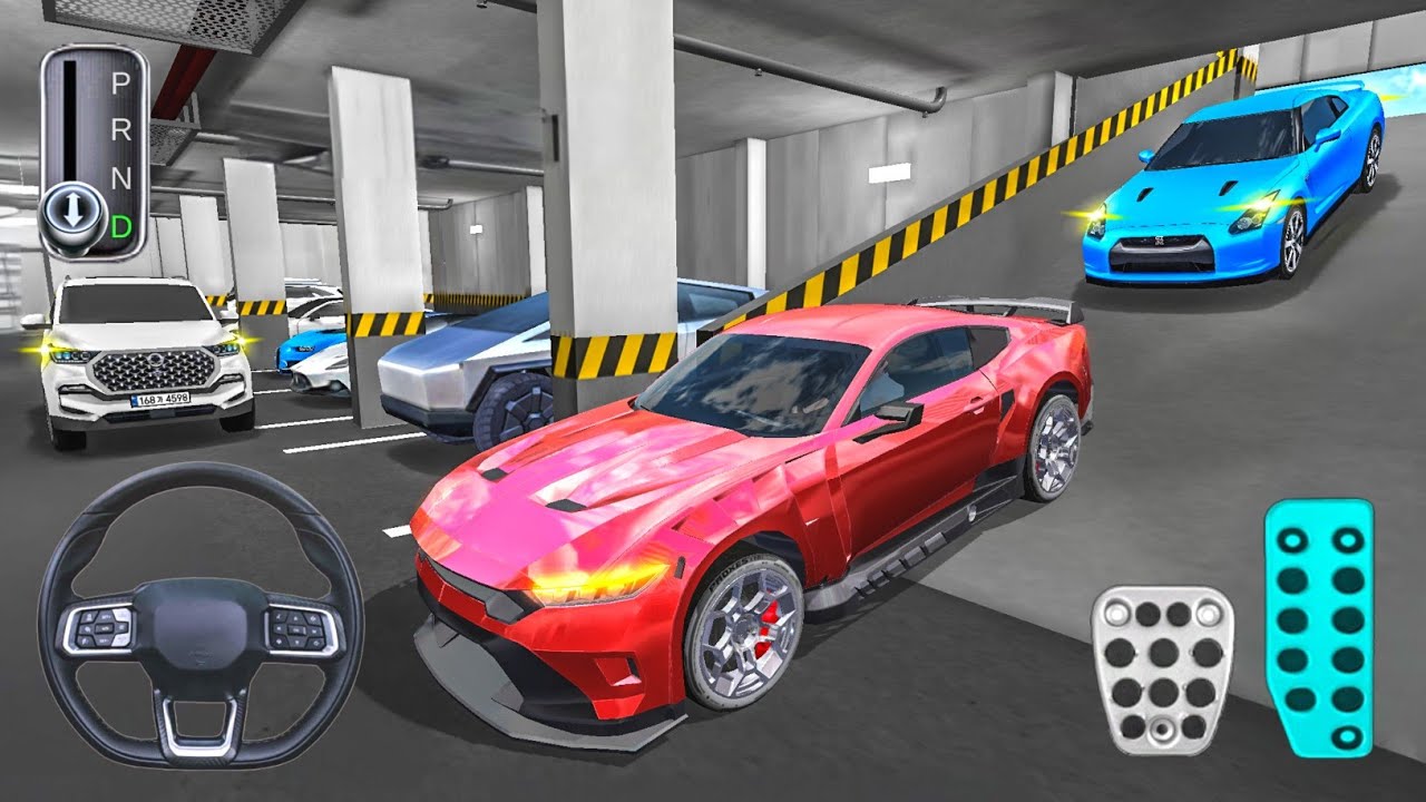 New High Speed Maroon Muscle Car Parking - 3D Parking Driving Class - Best Android Car games 2025