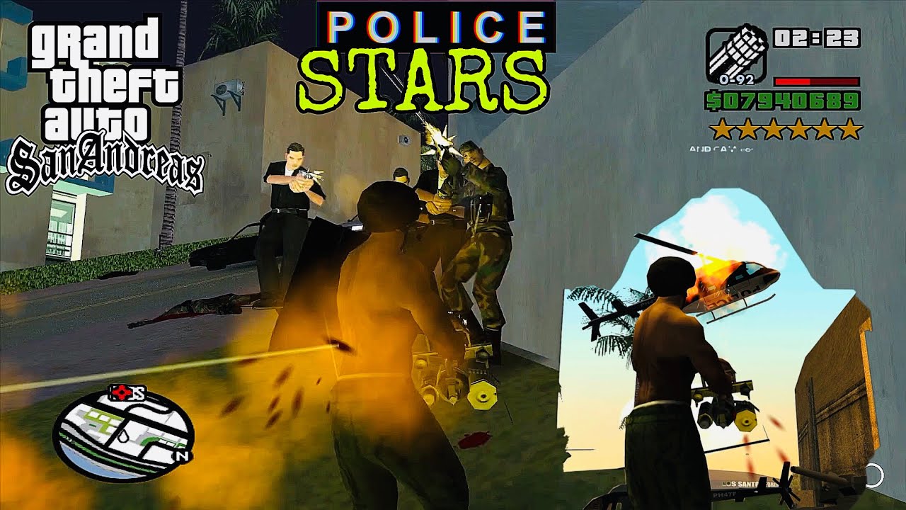 GTA SANANDRES | POLICE STARS ⭐️⭐️⭐️⭐️⭐️⭐️⭐️#gtasanandreas #gtasanandreasgameplay #usa 