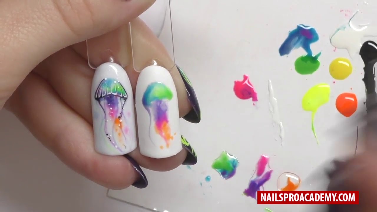 Jellyfish nail art tutorial