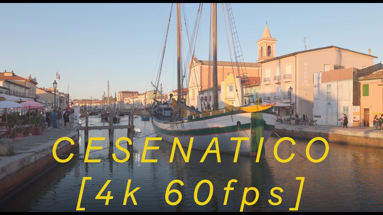 [4K-60-HDR] SUNSET & CESENATICO -  Da Vinci's picturesque canal walk tour 🤌