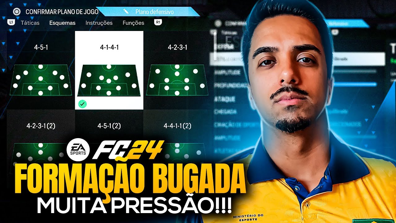 FC 24: NOVA FORMAÇÃO BUGADA PARA PRESSIONAR OS ADVERSÁRIOS 🔥 - MELHOR FORMAÇÃO TÁTICA DO MOMENTO!!!