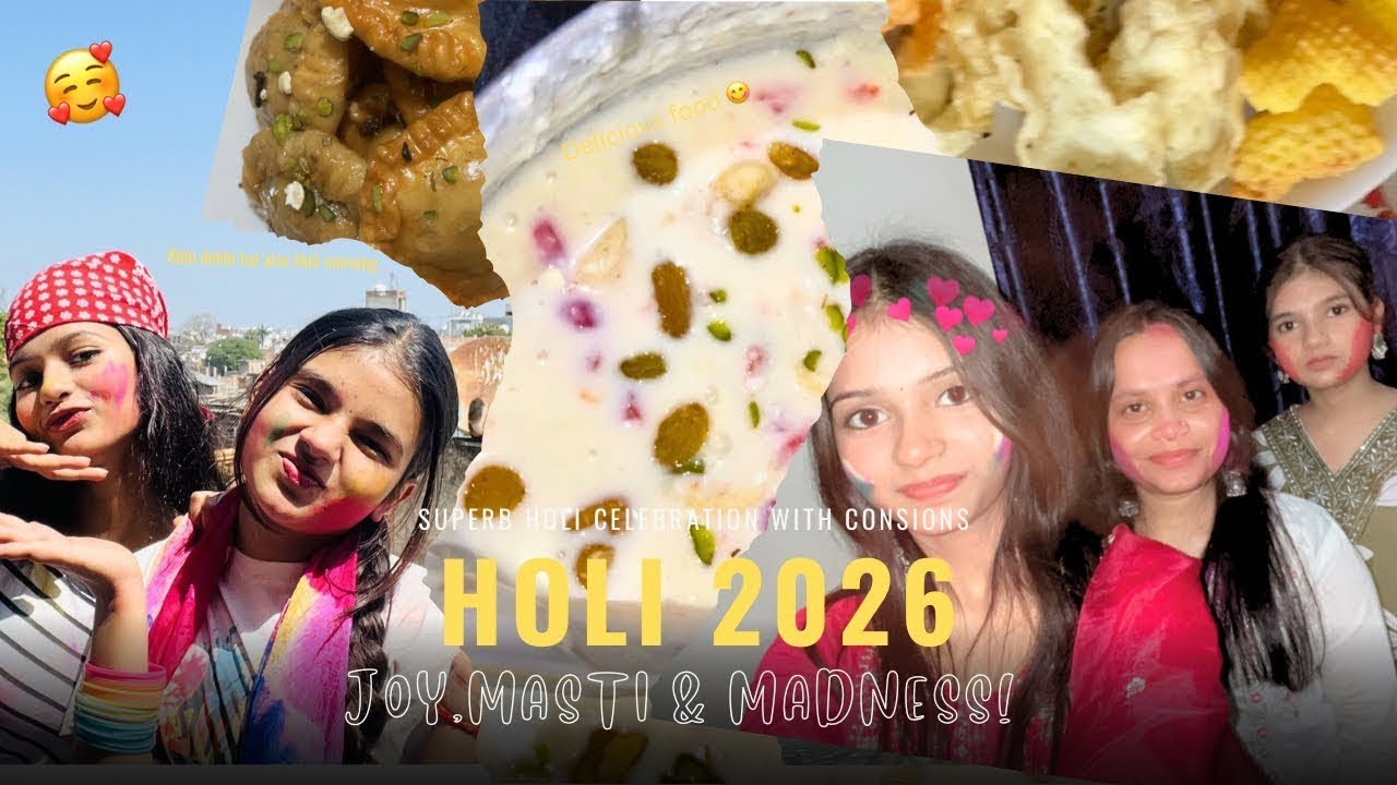 Holi Celebration Vlog  🌸🎨 *aise bhi holi hoti hai*with cosion🥰😘