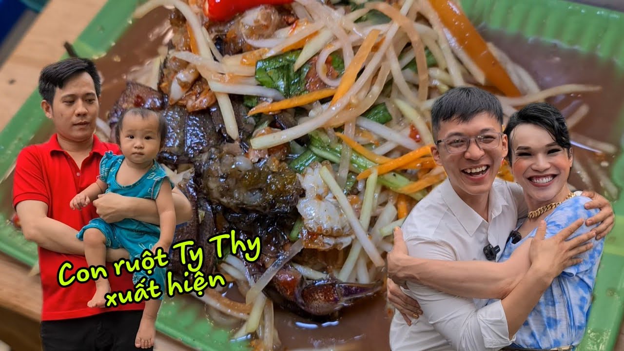 Con ruột Ty Thy xuất hiện, Tr&iacute; Bot review Gỏi đu đủ Ty Thy - Ẩm thực Cha Rồng