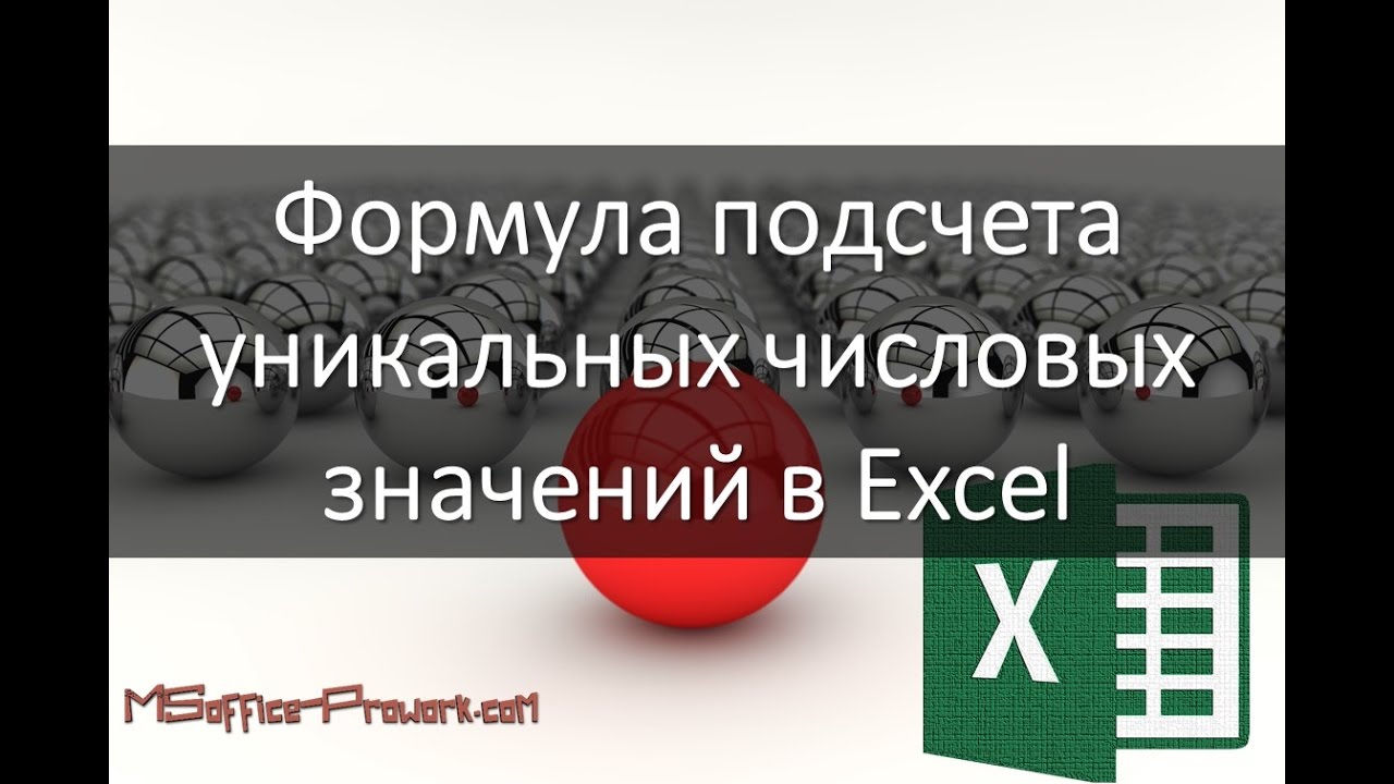 Формула подсчета уникальных числовых значений в Excel